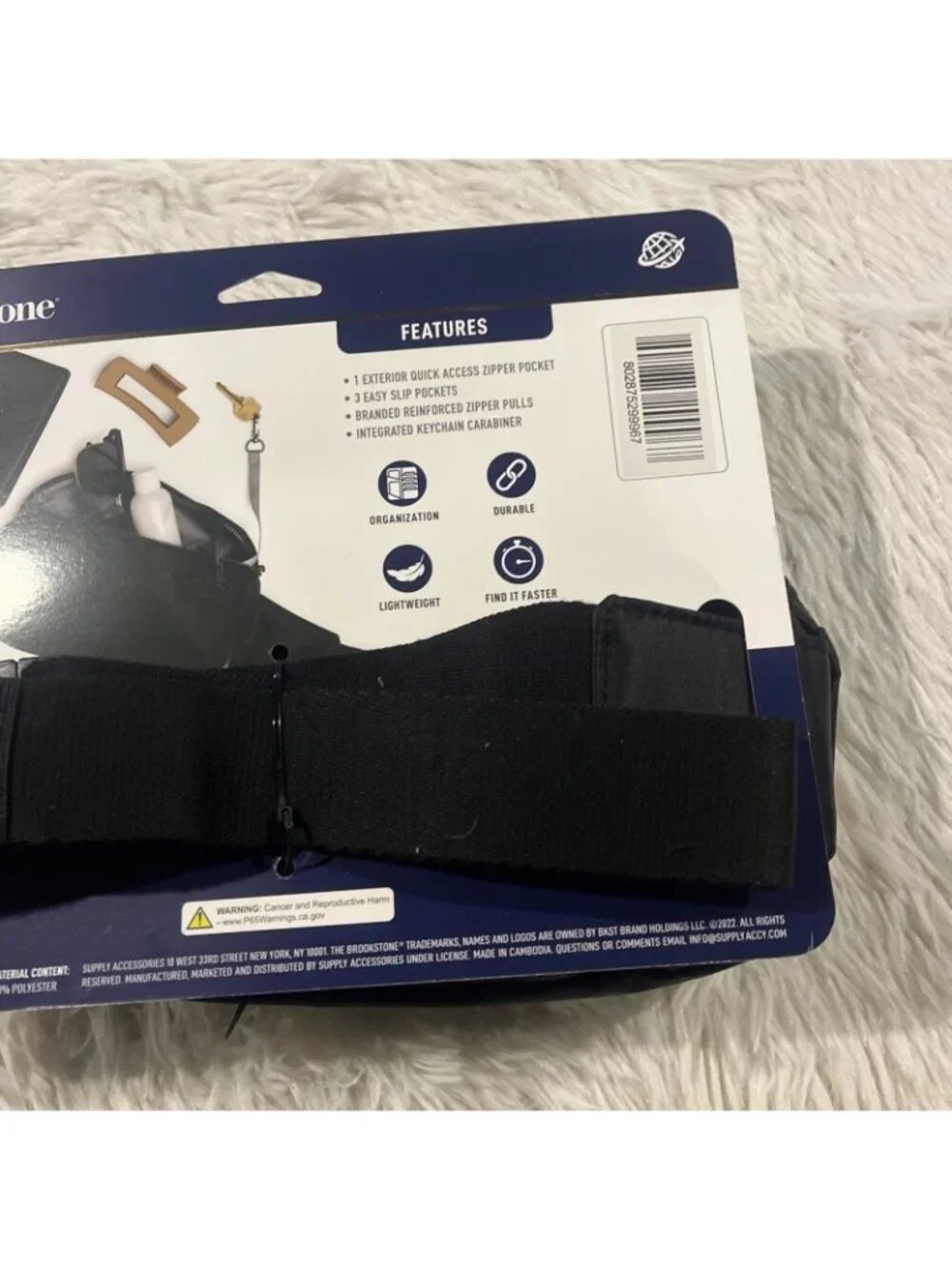 Brookstone Travel Waistpack fannypack NEW black converts to sling bag